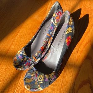 madden girl floral black heels